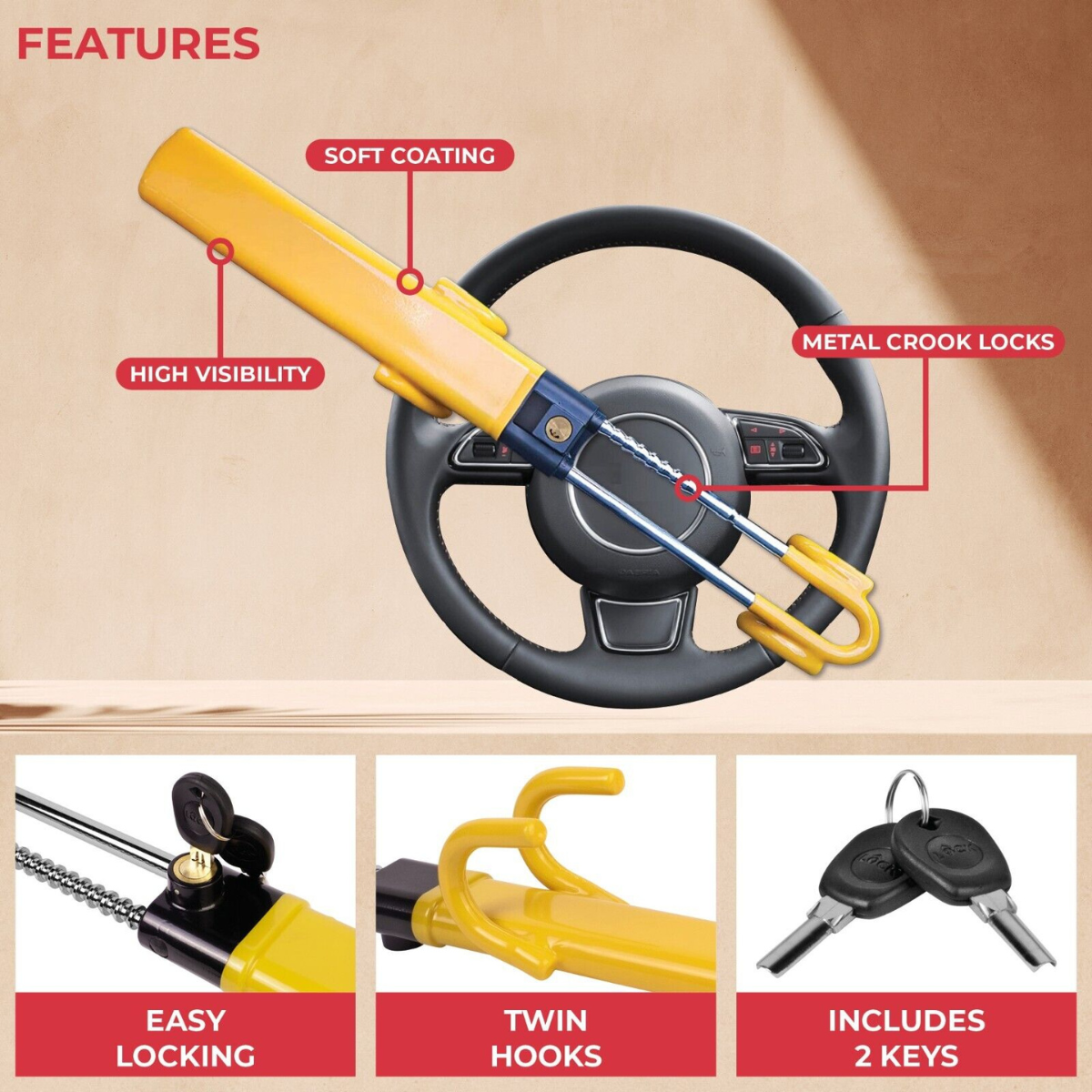 Car Steering Wheel Lock (Anti-Theft)