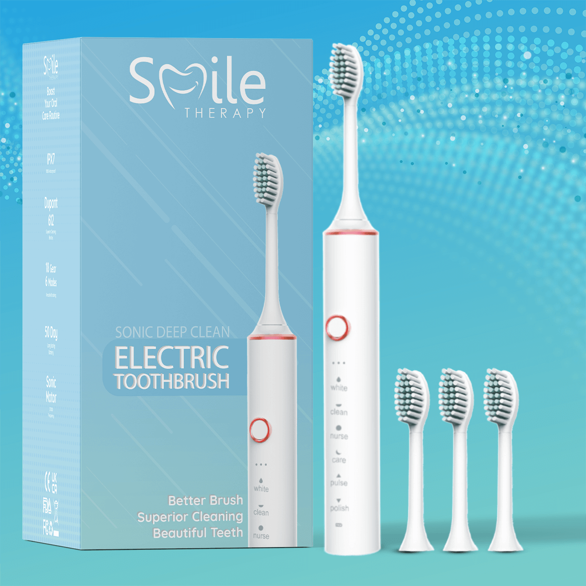 6 in 1 Sonic Electric Toothbrush - Smile Therapy