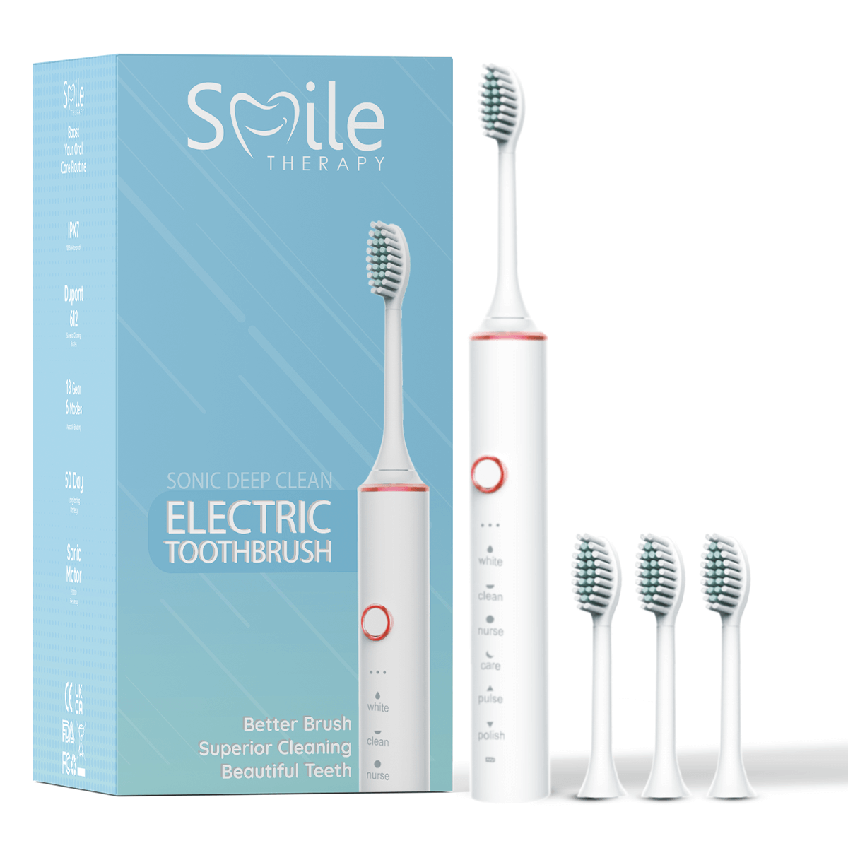 6 in 1 Sonic Electric Toothbrush - Smile Therapy