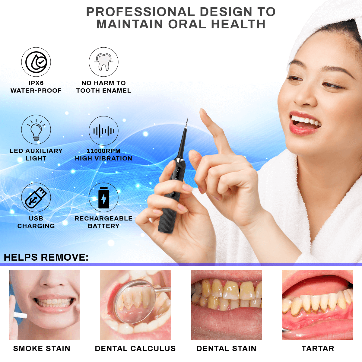 Ultrasonic Tooth Cleaner Pro - Smile Therapy