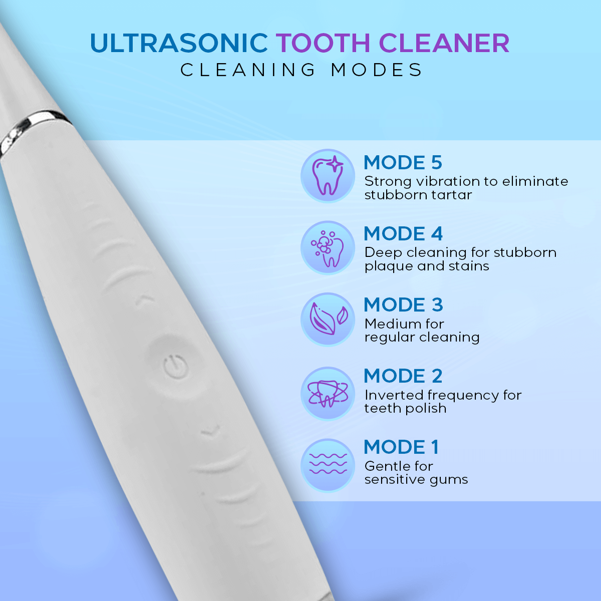 Ultrasonic Tooth Cleaner - Plaque Remover - Smile Therapy